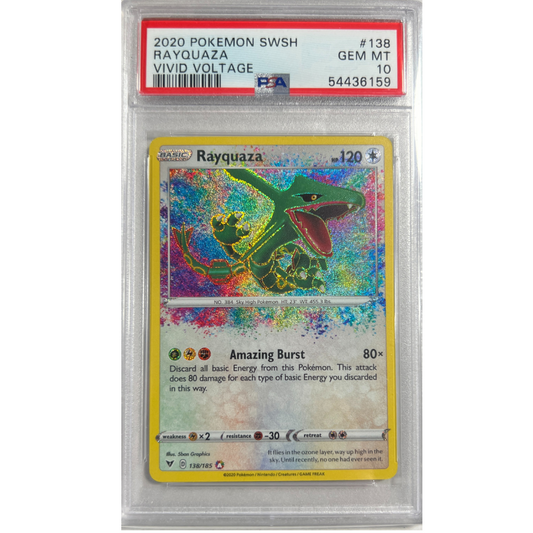 2020 Pokemon Sword and Shield Vivid Voltage 138 Rayquaza PSA 10